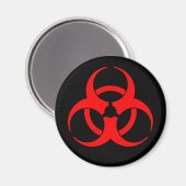 Rode Biohazard Symbool Magneet (Voorkant / Achterkant)