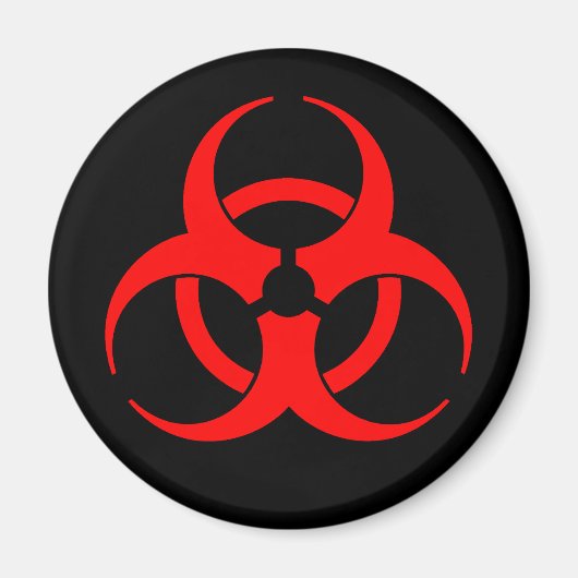 Rode Biohazard Symbool Magneet (Voorkant)