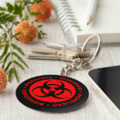 Rode Biohazard Waarschuwing Sleutelhanger (Zijkant)