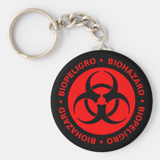 Rode Biohazard Waarschuwing Sleutelhanger (Voorkant)