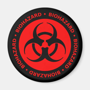 Rode Biohazard Waarschuwingsmagneet Magneet