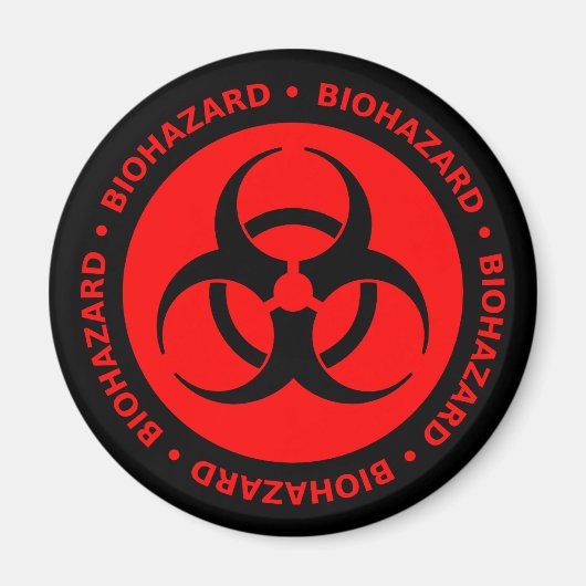 Rode Biohazard Waarschuwingsmagneet Magneet (Voorkant)