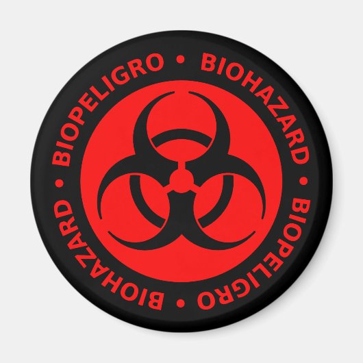 Rode Biohazard Waarschuwingsmagneet Magneet (Voorkant)