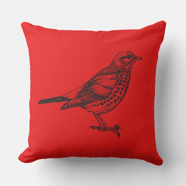  RODE BIRD-ONTWERPRetro-Sierkussen Kussen (Voorkant)