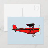 Rode Bivliegtuig Briefkaart (Voorkant / Achterkant)