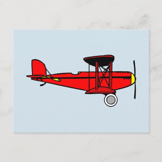 Rode Bivliegtuig Briefkaart (Voorkant)