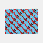 Rode Bivliegtuig Fleece Deken (Voorkant (Horizontaal))