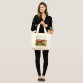 Rode Bivliegtuig Grote Tote Bag (Voorkant (model))