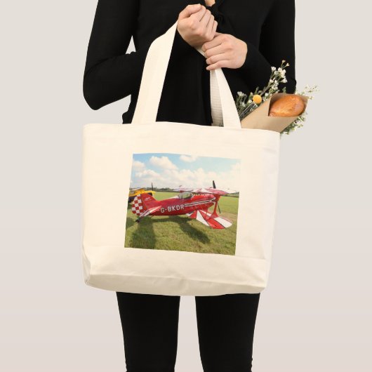Rode Bivliegtuig Grote Tote Bag (Voorkant (product))