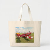 Rode Bivliegtuig Grote Tote Bag (Voorkant)