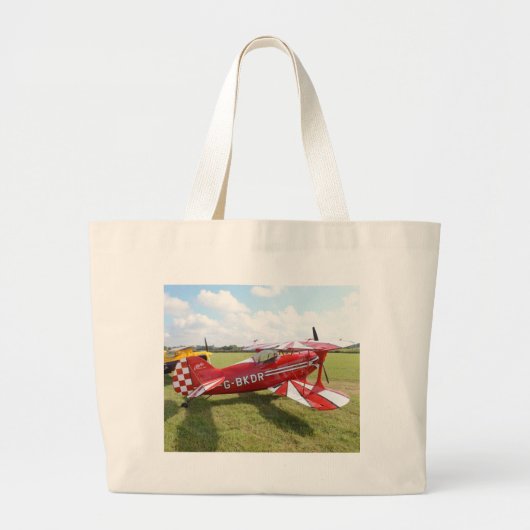 Rode Bivliegtuig Grote Tote Bag (Voorkant)