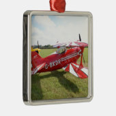 Rode Bivliegtuig Metalen Ornament (Rechts)