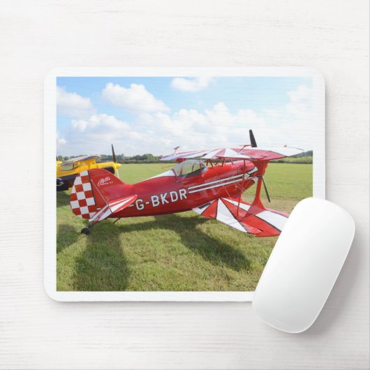 Rode Bivliegtuig Muismat (Met muis)