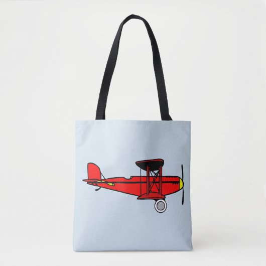 Rode Bivliegtuig Tote Bag (Voorkant)