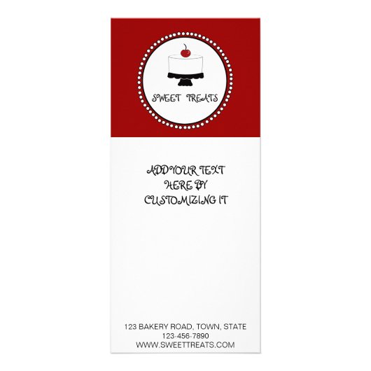 RODE BLACK BAKERY FLYER CAKE RECLAMEKAART (Voorkant)