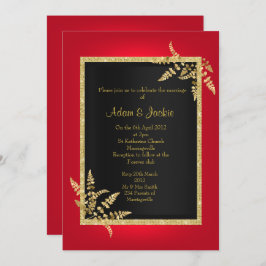 RODE BLACK GOLD leaf ELEGANT CLASSY WEDDING Kaart