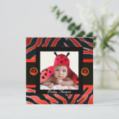 RODE BLACK WHITE ZEBRA FUR Monogram Foto Sjabloon Kaart (Staand voorkant)