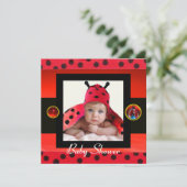 RODE BLACK WITTE BABY BUG Monogram foto-sjabloon Kaart (Staand voorkant)