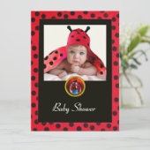 RODE BLACK WITTE BABY BUG Monogram foto-sjabloon Kaart (Staand voorkant)