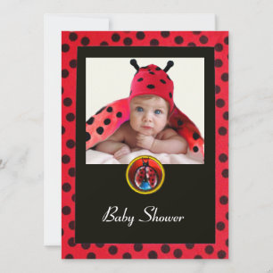 RODE BLACK WITTE BABY BUG Monogram foto-sjabloon Kaart