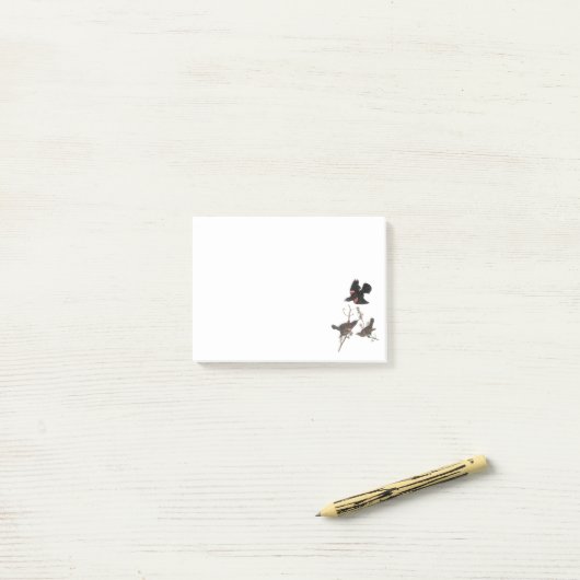 Rode Blackbird van Audubon Post-it® Notes (Op bureau)