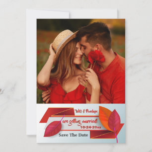 Rode Blad Banier Foto Save the Date Aankondiging