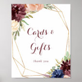 Rode Blad Bloemkaarten en Cadeaus Bord Poster (Voorkant)