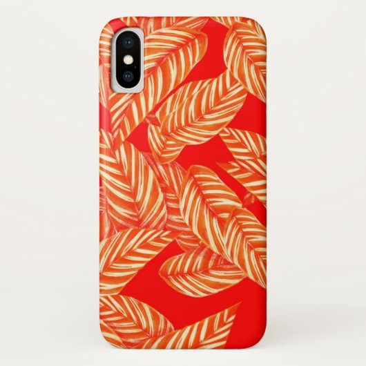 Rode Blad Botanische Print Case-Mate iPhone Case (Achterkant)