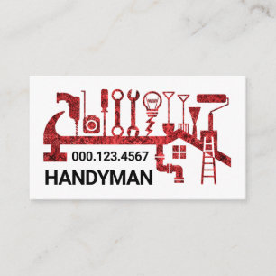 Rode blad Handyman Doe-Het-Zelf Gereedschap Visitekaartje