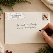 Rode Blad Kerst Retouradres Aangepast Etiket