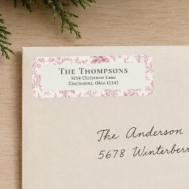 Rode Blad Kerst Retouradres Aangepast Etiket