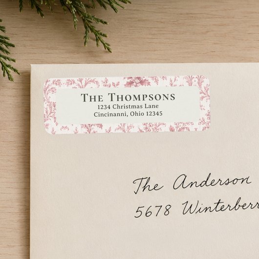 Rode Blad Kerst Retouradres Aangepast Etiket