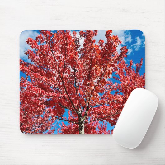 Rode bladboom in de Herfst Muismat (Met muis)