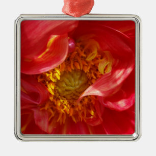 rode bladen metalen ornament