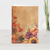 Rode bladeren bloemen James 1:17 Happy Thanksgivin Kaart (Achterkant)