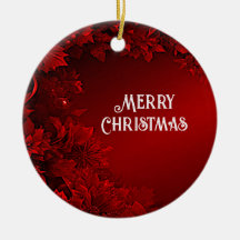 Rode bladeren Bloemen Kerstvakantie Ornament