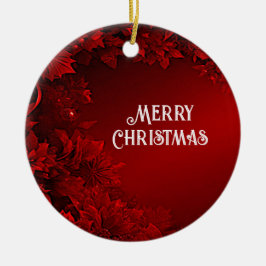 Rode bladeren Bloemen Kerstvakantie Ornament