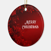 Rode bladeren Bloemen Kerstvakantie Ornament (Links)