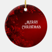 Rode bladeren Bloemen Kerstvakantie Ornament (Achterkant)