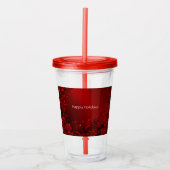 Rode bladeren Bloemen Vakantie Acryl Tumbler Acryl Drinkbeker (Voorkant)