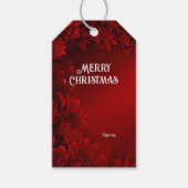 Rode Bladeren Bloemen Vakantie Gift Label Cadeaulabel (Voorkant)
