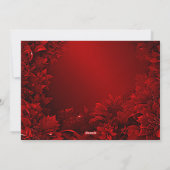 Rode bladeren Bloemen Vakantie Kerstmis Kaart (Achterkant)
