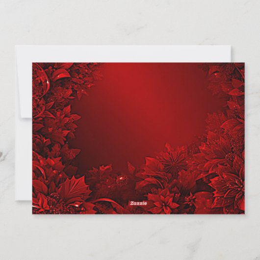 Rode bladeren Bloemen Vakantie Kerstmis Kaart (Achterkant)