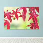 Rode bladeren canvas afdruk (Insitu (Houten vloer))