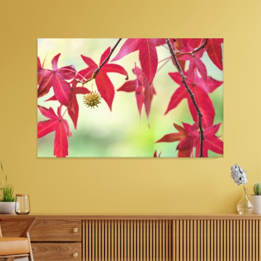 Rode bladeren canvas afdruk (Insitu (Woonkamer))