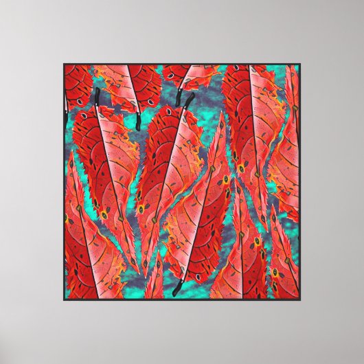 Rode Bladeren Canvas Afdruk (Voorkant)