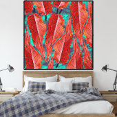 Rode Bladeren Canvas Afdruk (Insitu (Slaapkamer))