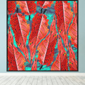 Rode Bladeren Canvas Afdruk (Insitu (Houten vloer))