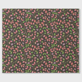 Rode bladeren en bessen cadeaupapier (Vlak)