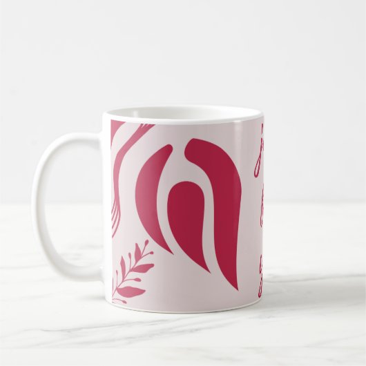 Rode bladeren en speciaal voor jou tekst koffiemok (Links)